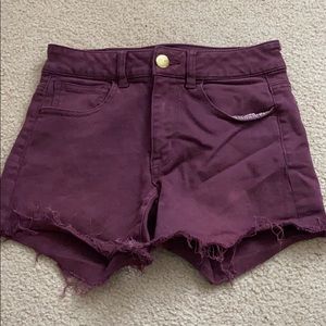 Purple jean shorts